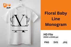 Floral Baby Line Monogram Product Image 1