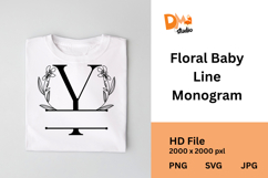 Floral Baby Line Monogram Product Image 1