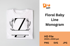 Floral Baby Line Monogram Product Image 1