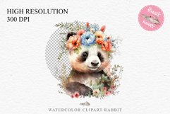 watercolor floral baby Panda, scrapbooking clipart, sublimation nursery drawing, forest animals Floral Baby Panda Animals Clipart PNG Scrapbooking Nursery art Image Watercolor  Transparent Print invitation shirt designs sublimation kids printable digital
