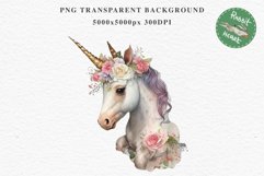 Floral Baby Unicorn Magic Fantasy Fairytales Clipart PNG Art Transparent Print for invitation t-shirt designs sublimation nursery wall kids printable digital watercolor Floral baby Unicorn png, flowers, magic fantasy clipart, fairytales rainbow colorful