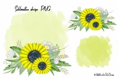 Sunflowers Sublimation. Floral Arrangement design Product Image 3