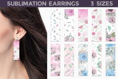 Pastel Floral Bar Earrings | Pink Blue Flowers Earrings Product Image 1