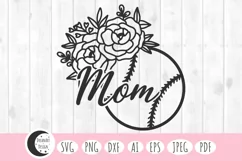 floral baseball mom svg