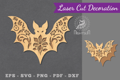 Floral Bat Laser Cut Decoration Product Image 1