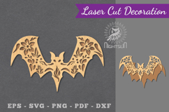 Floral Bat Laser Cut Decoration Product Image 1