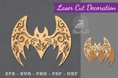 Floral Bat Laser Cut Decoration Product Image 1