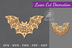 Floral Bat Laser Cut Decoration Product Image 1