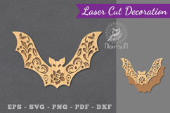 Floral Bat Laser Cut Decoration Product Image 1