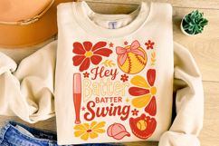 Baseball Hey Batter Batter Swing PNG, Boho Floral Baseball Product Image 4