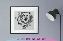 Floral Bear Papercut SVG Product Image 3