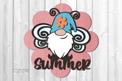 Floral Gnome Summer Sign SVG Glowforge Files Laser Cut Files Product Image 1