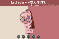 Floral Bicycle Bookmark SVG Product Image 2