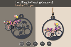 Floral Bicycle Hanging Ornament SVG Product Image 1