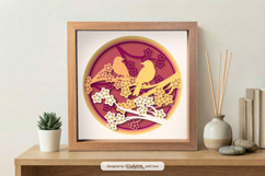 Floral Bird on Branches Layered Shadow Box Product Image 1