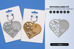 Floral Bird Keychain Laser Cut Product Image 2