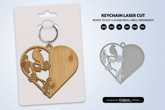 Floral Bird Keychain Laser Cut Product Image 2