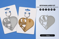 Floral Bird Keychain Laser Cut Product Image 1