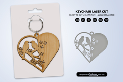 Floral Bird Keychain Laser Cut Product Image 2