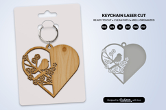 Floral Bird Keychain Laser Cut Product Image 5