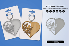 Floral Bird Keychain Laser Cut Product Image 2