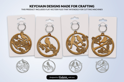 Floral Bird Keychain Laser Cut Product Image 1