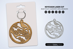 Floral Bird Keychain Laser Cut Product Image 2