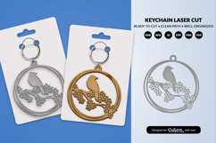 Floral Bird Keychain Laser Cut Product Image 2