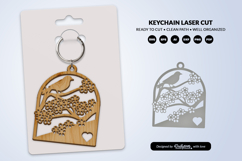 Floral Bird Keychain Laser Cut Product Image 2