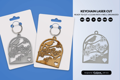 Floral Bird Keychain Laser Cut Product Image 2