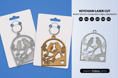 Floral Bird Keychain Laser Cut Product Image 2