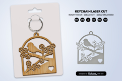 Floral Bird Keychain Laser Cut Product Image 2