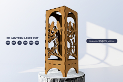 Floral Bird Lantern Laser Cut SVG Product Image 1