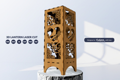 Floral Bird Lantern Laser Cut SVG Product Image 1