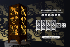 Floral Bird Lantern Laser Cut SVG Product Image 3