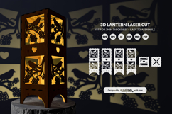 Floral Bird Lantern Laser Cut SVG Product Image 1