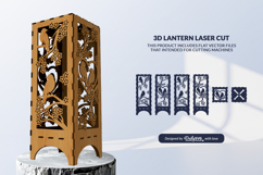 Floral Bird Lantern Laser Cut SVG Product Image 1