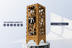 Floral Bird Lantern Laser Cut SVG Product Image 1