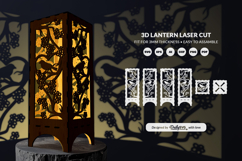 Floral Bird Lantern Laser Cut SVG Product Image 3