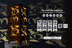 Floral Bird Lantern Laser Cut SVG Product Image 3