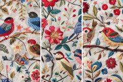 Floral Birds Embroidery Digital Paper Bundle Product Image 3