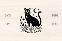 Rose Moon Cat SVG Product Image 1