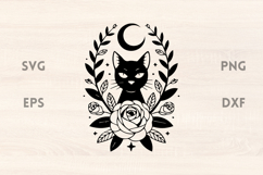 Rose Moon Cat SVG Product Image 1