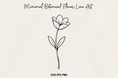Minimal Botanical Flower SVG, Thin Line Floral Outline, PNG. Product Image 1