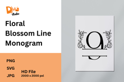 Floral Blossom Line Monogram Product Image 1