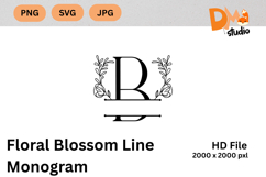 Floral Blossom Line Monogram Product Image 1