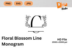 Floral Blossom Line Monogram Product Image 1