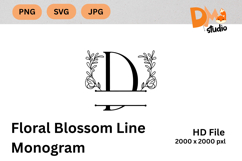 Floral Blossom Line Monogram Product Image 1