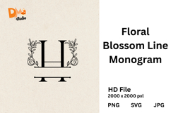 Floral Blossom Line Monogram Product Image 1