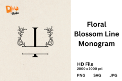 Floral Blossom Line Monogram Product Image 1